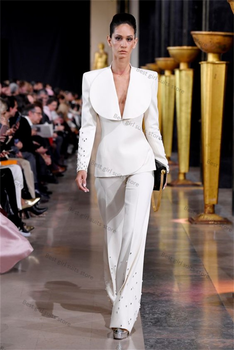 Women Formal Wear Tailor - Blazer et pantalon en cristal pour