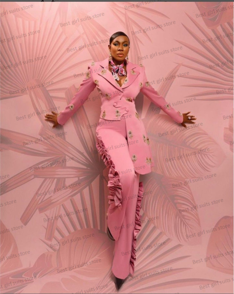 Women'S Formal Wear For Wedding Guest - Ensemble blazer et pantalon droit pour