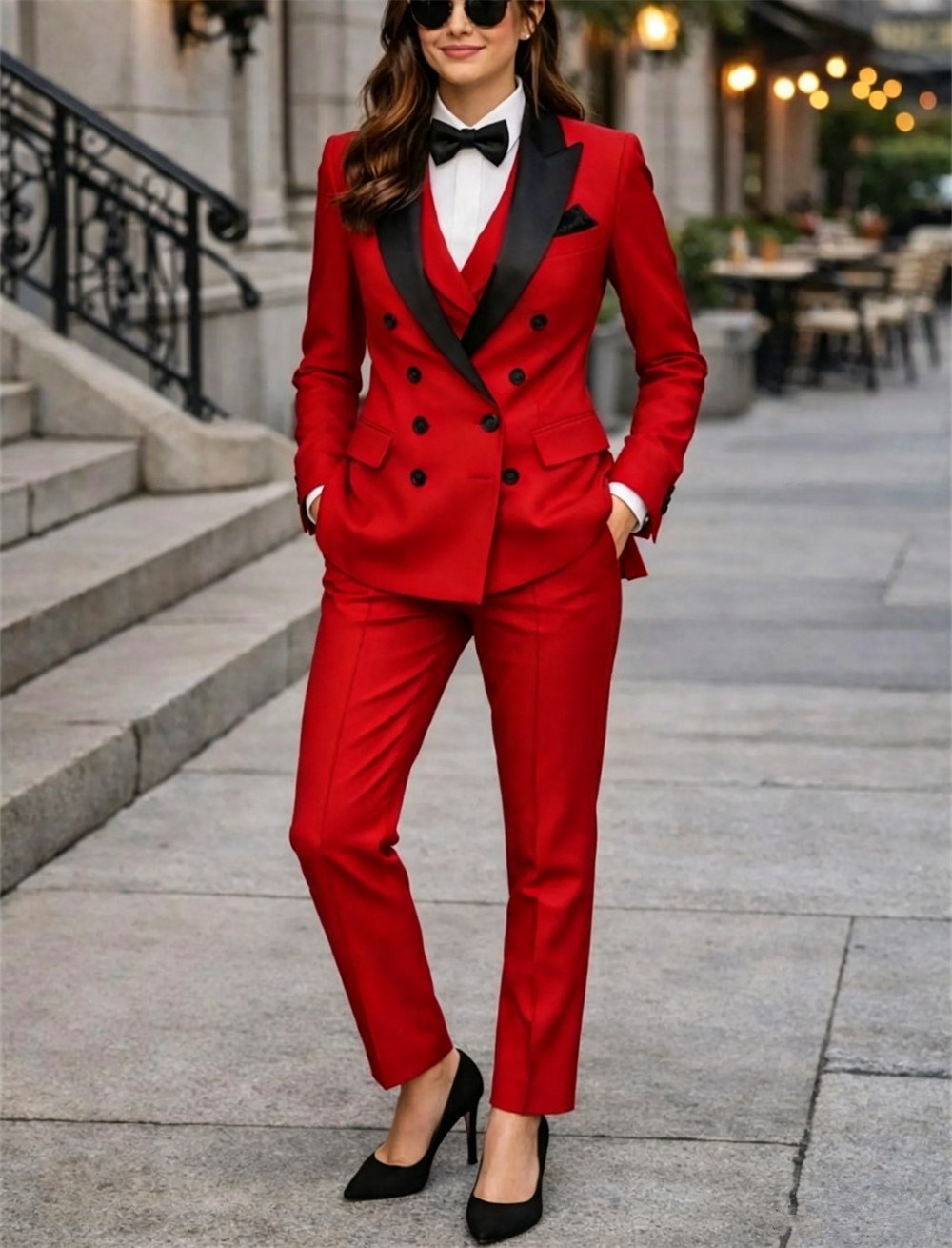 Women Formal Wear Tailor - Costumes pour femmes à double boutonnage,
