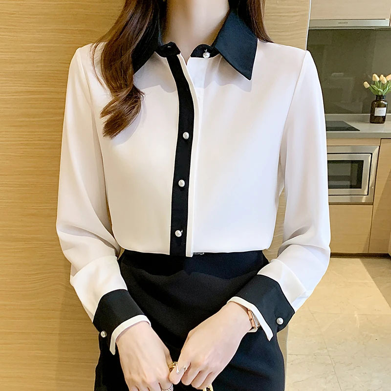 Women'S Formal Wear Suit - Chemise en mousseline de soie blanche