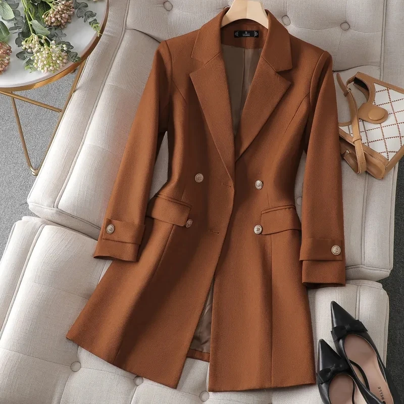 Women Formal Wear Office - Blazer long pour femme, veste formelle
