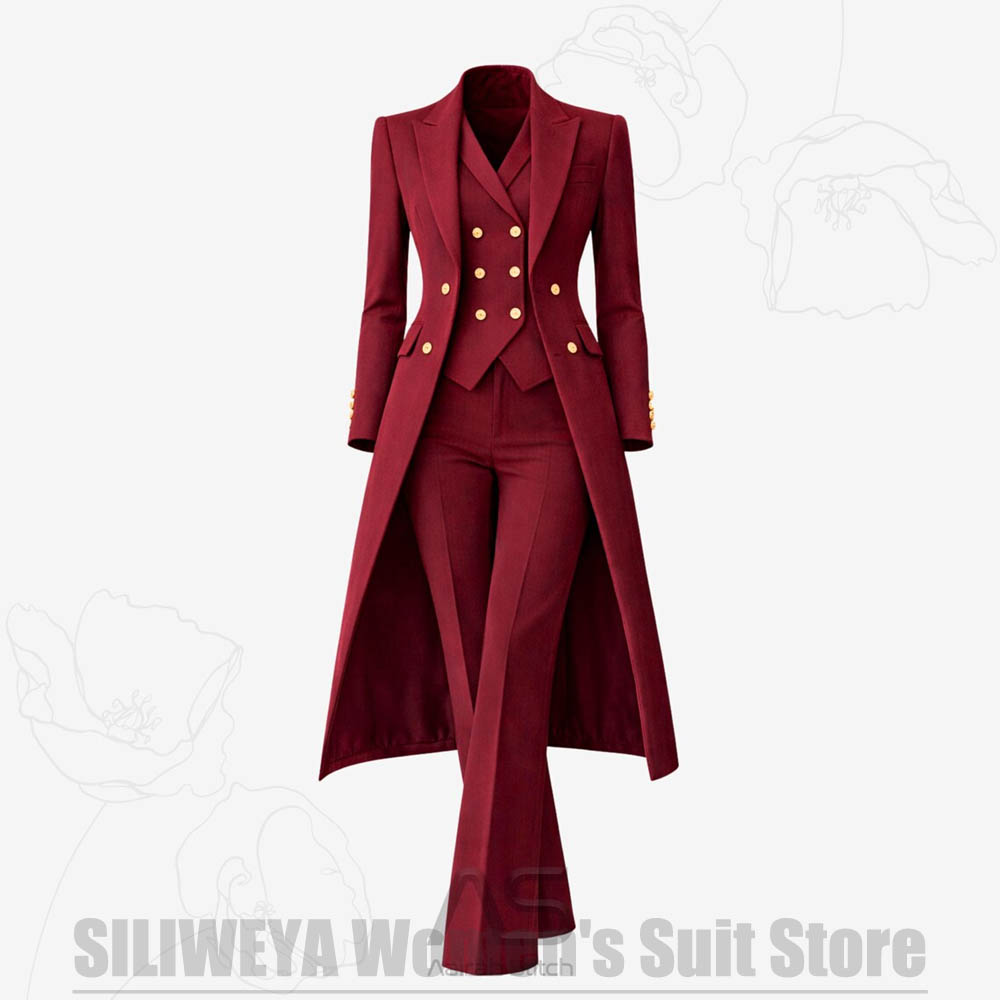 Women Formal Wear Office - Costume 3 Pièces Femme Élégant Double