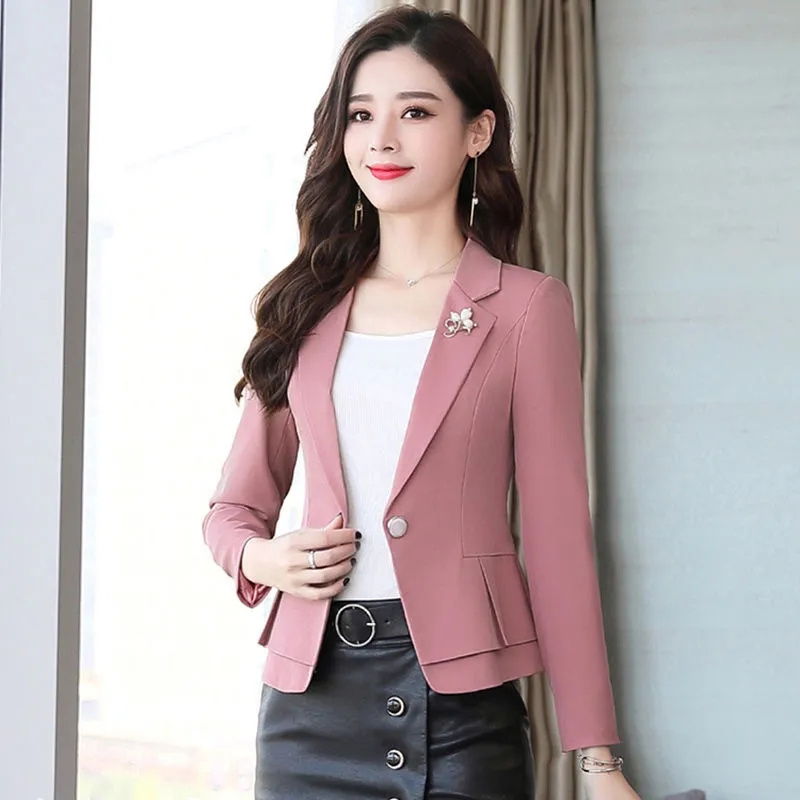 Women Formal Wear With Black Blazer - Manteau formel slim pour femme, couleur