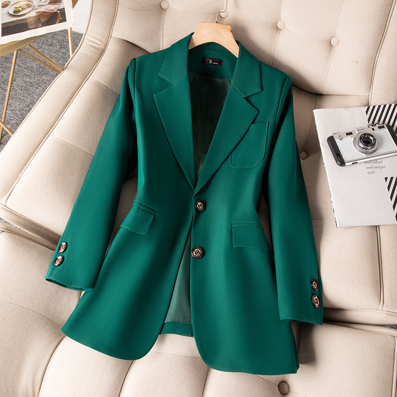 Women Formal Wear Office - Veste à boutonnage simple à manches