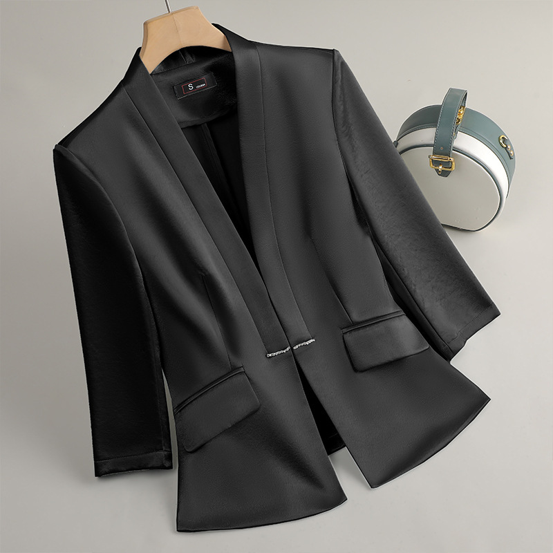 Women Formal Wear With Black Blazer - Femmes professionnelles noir blanc bleu Blazer