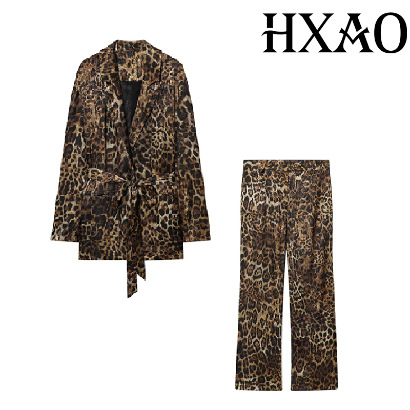 HXAO léopard pantalon ensemble - Women'S Formal Wear Suit avis et prix