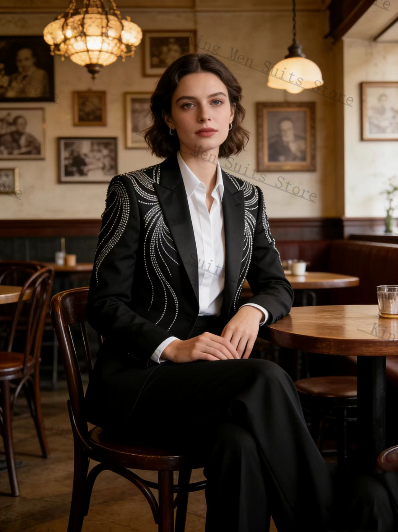 Ensemble de costume noir 2 piè - Women Formal Wear With Black Blazer avis et prix
