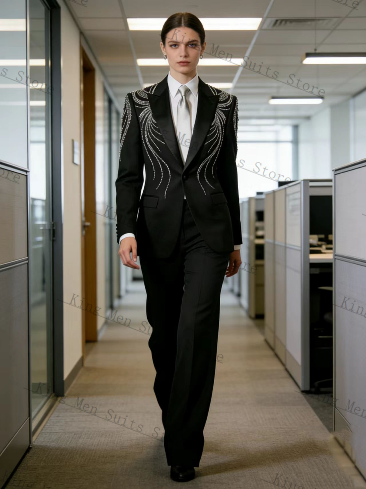 Ensemble de costume noir 2 piè - Women Formal Wear With Black Blazer avis et prix