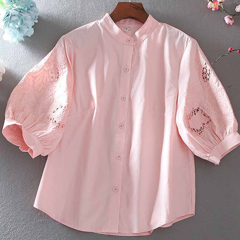 Chemise brodée évidée à col mo - Women'S Formal Wear Suit avis et prix