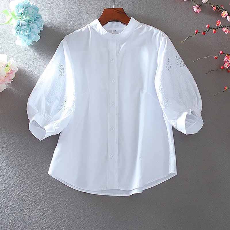 Chemise brodée évidée à col mo - Women'S Formal Wear Suit avis et prix