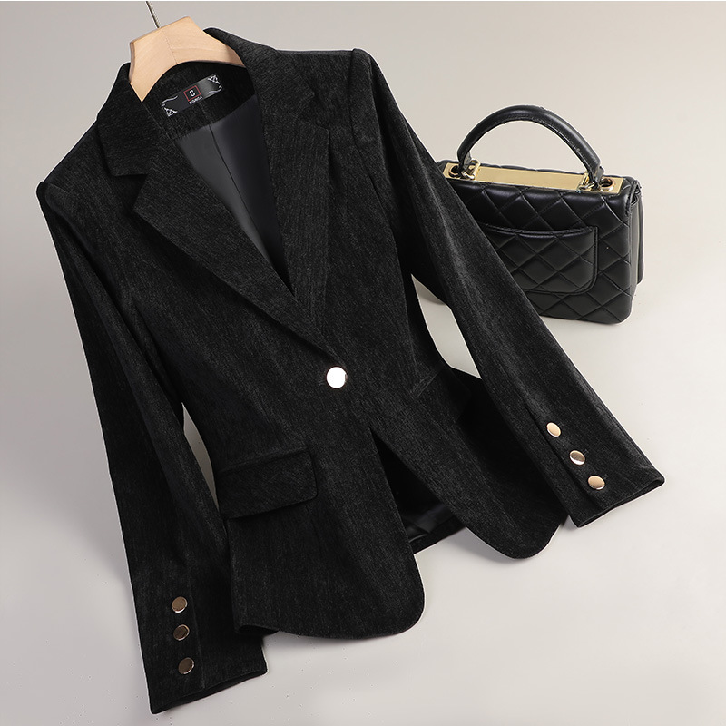 Blazer en velours jaune or pou - Women Formal Wear Office avis et prix