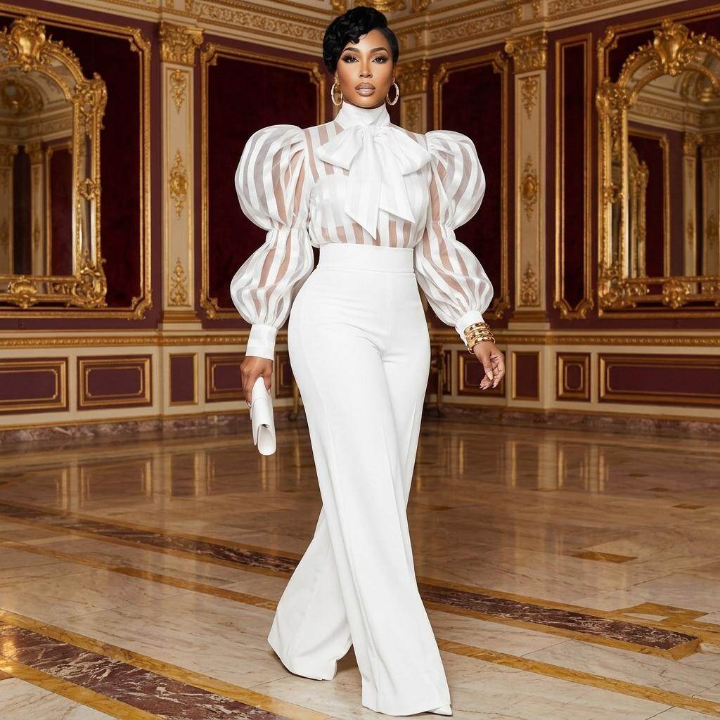 Ensemble chemise rayée transpa - Women'S Formal Wear Suit avis et prix