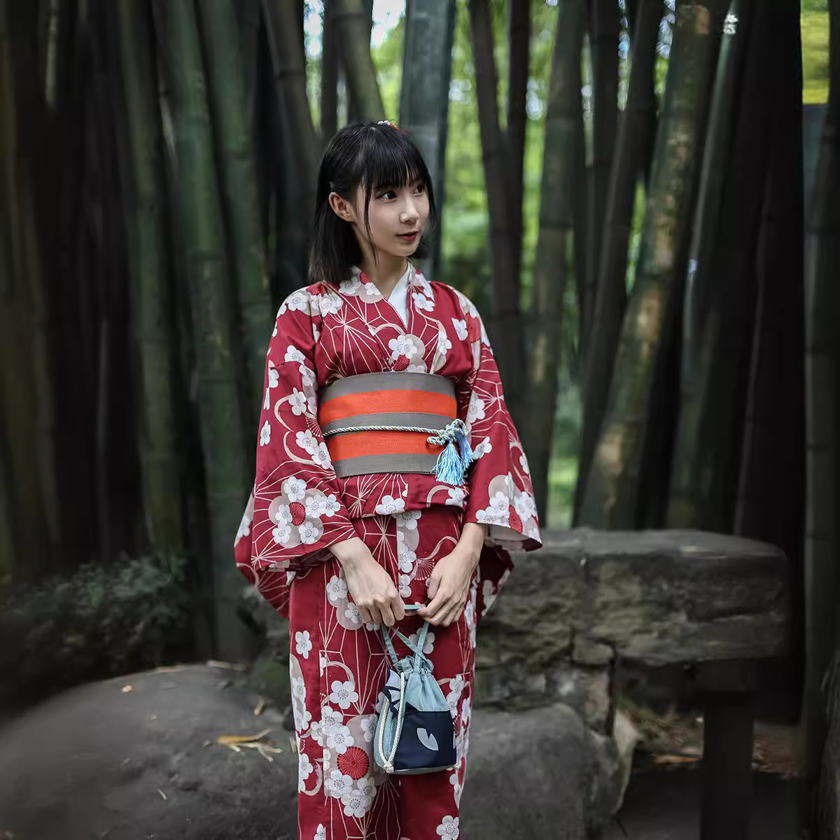 Kimono Yukata Japonais Rouge p - Japanese Women Formal Wear avis et prix