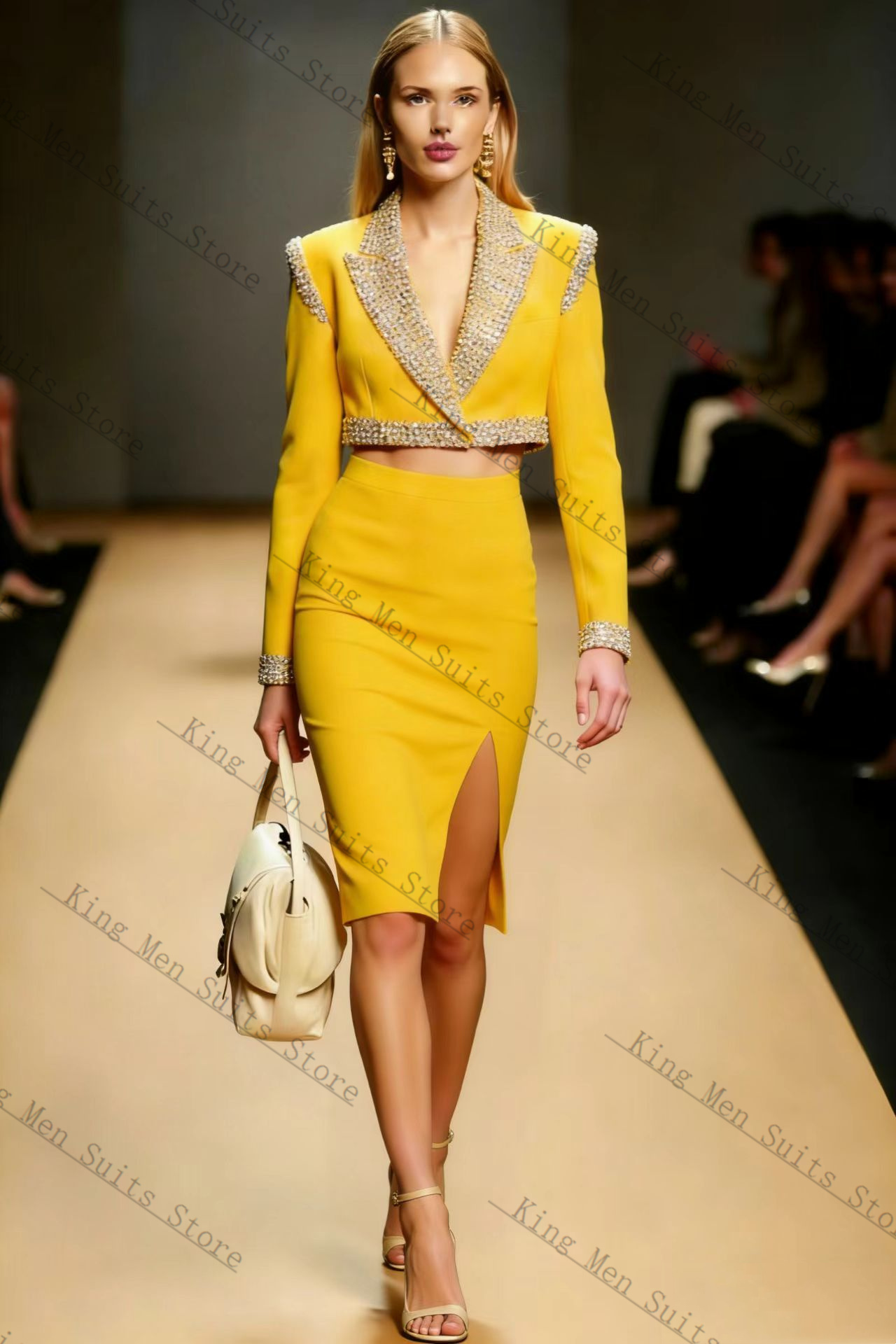 Ensemble jupe et blazer jaune  - Women'S Formal Wear For Wedding Guest avis et prix