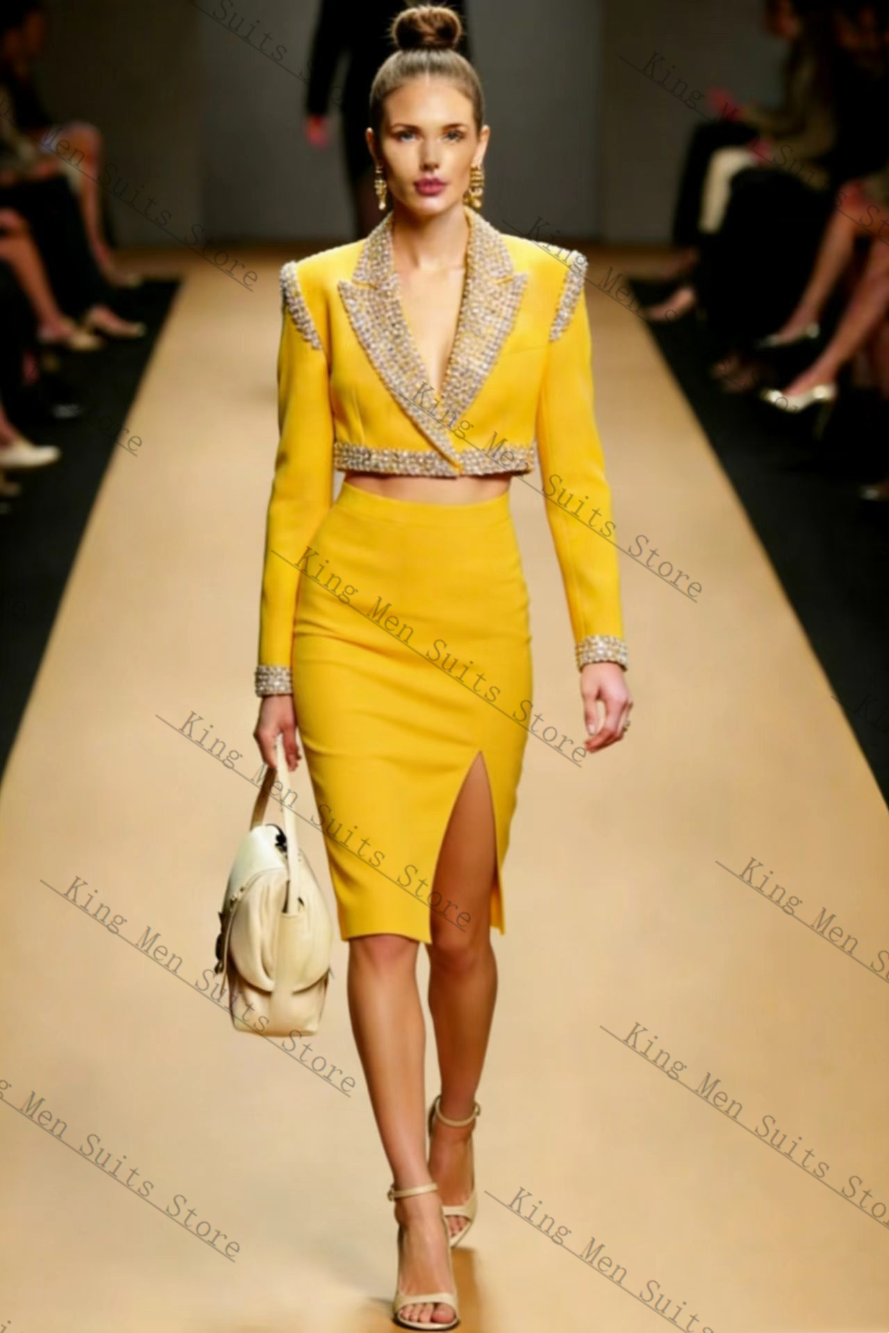 Ensemble jupe et blazer jaune  - Women'S Formal Wear For Wedding Guest avis et prix