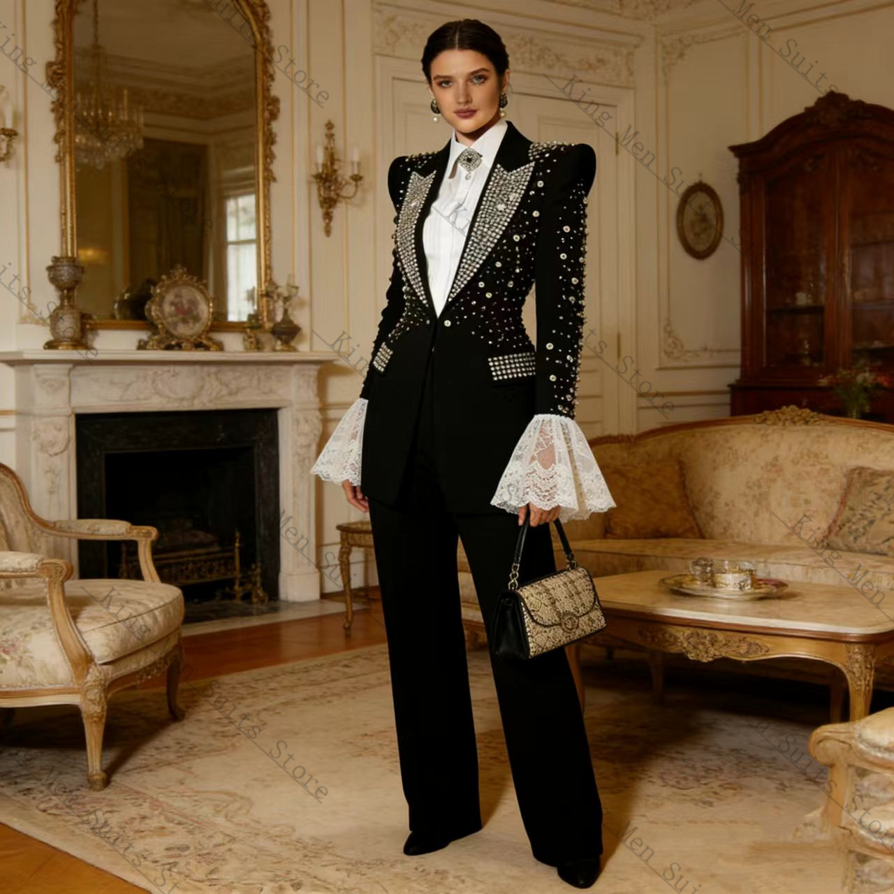 Ensemble de costume noir pour  - Women Formal Wear With Black Blazer avis et prix