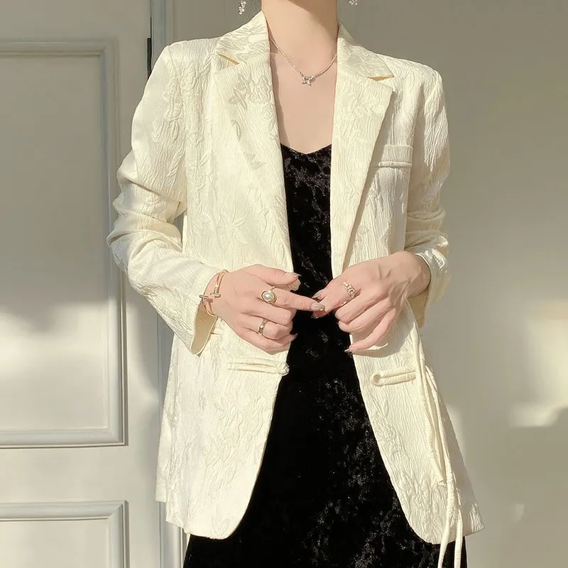 Blazer blanc texturé pour femm - Women Formal Wear Office avis et prix