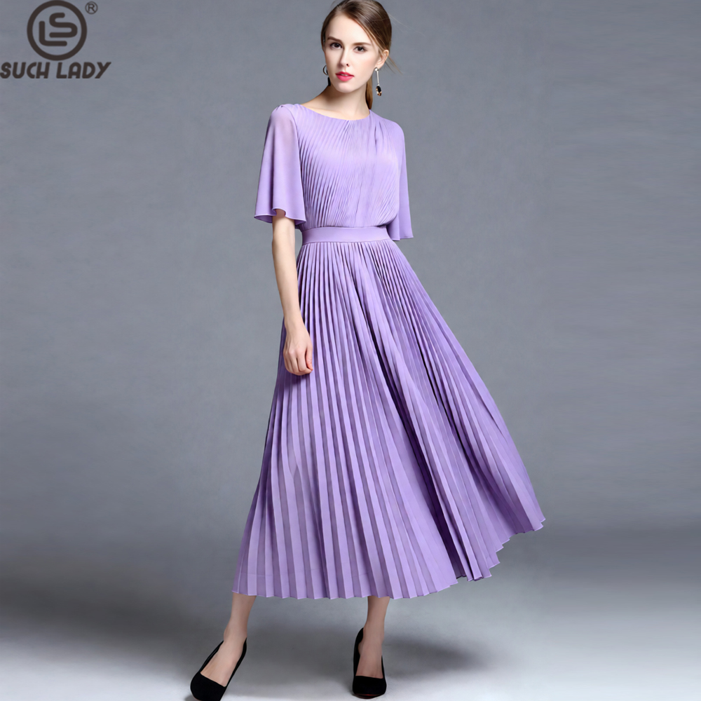 Robe midi plissée à manches ca - Women'S Formal Wear For Wedding Guest avis et prix